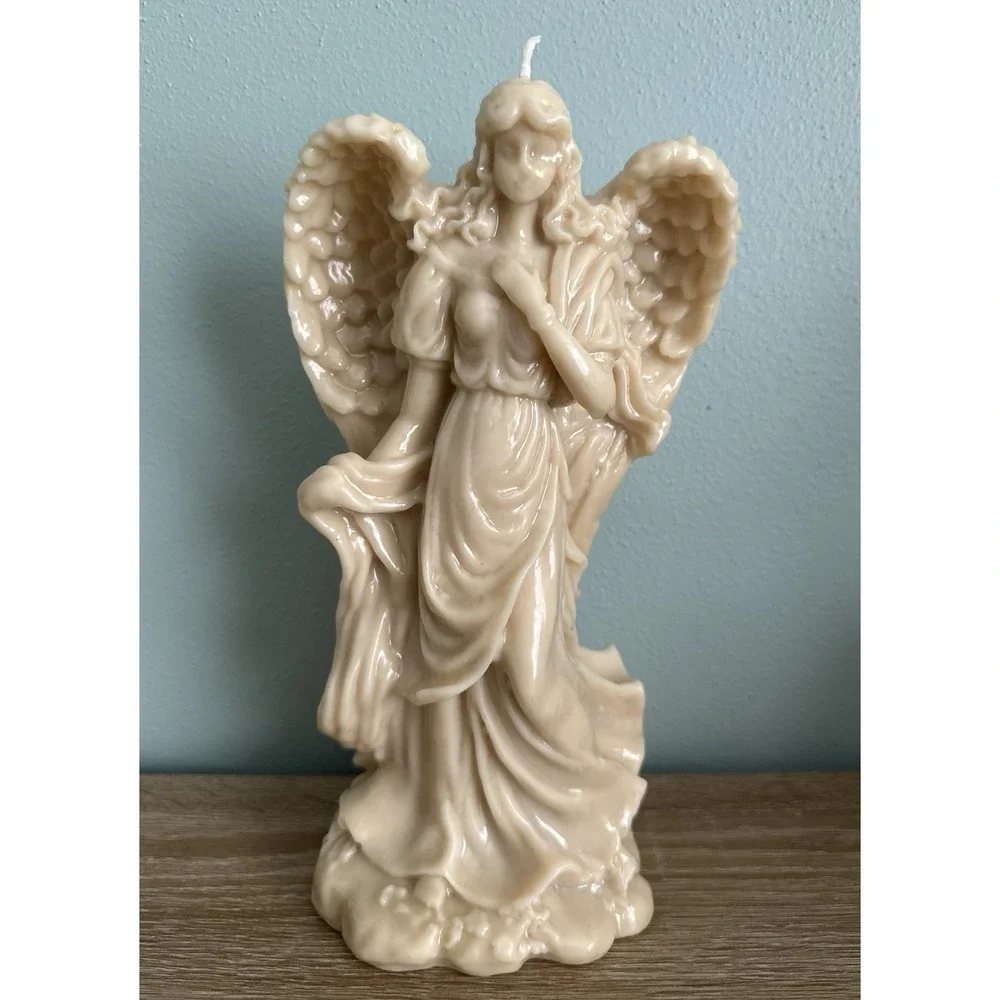 Beautiful Large Carved Angel Candle 11